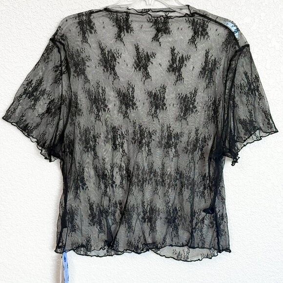 Cider Sheer Floral Lace Top 3XL Black See-Through Romantic Goth Dark Academia - Picture 2 of 6